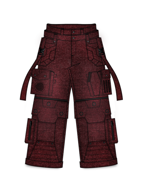 "SPIRAL" Cargo Pants (Red)