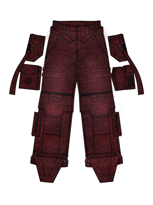 "SPIRAL" Cargo Pants (Red)