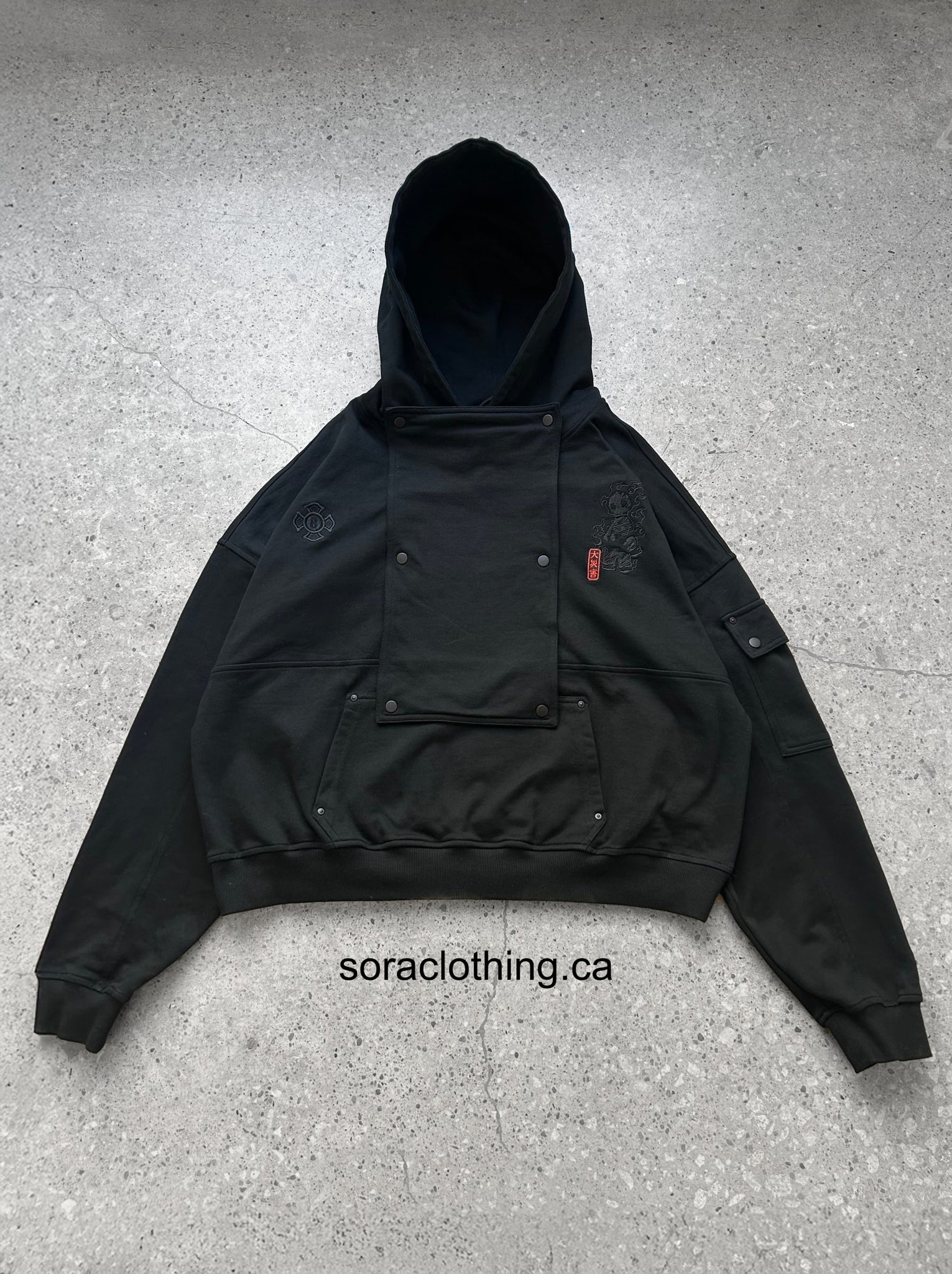 "Flame" Hoodie Black