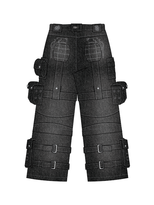 "ACADEMY" Cargo Pants Black