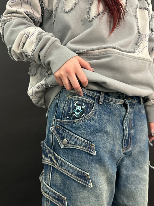 "WINTER ARMOR" Blue Cargo Pants