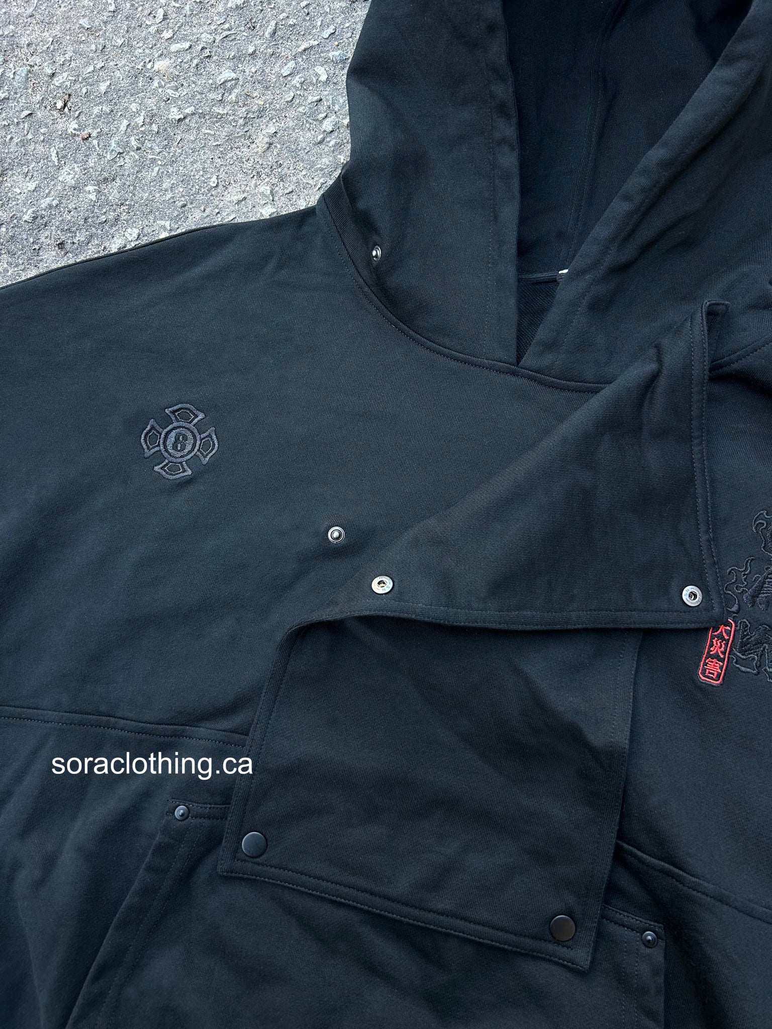 "Flame" Hoodie Black