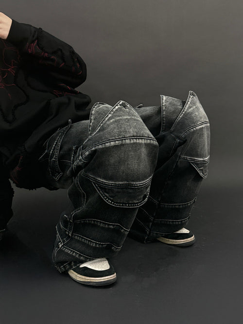 "WINTER ARMOR" Black Cargo Pants
