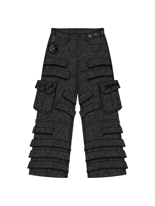 "DRAGON" Cargo Pants Black