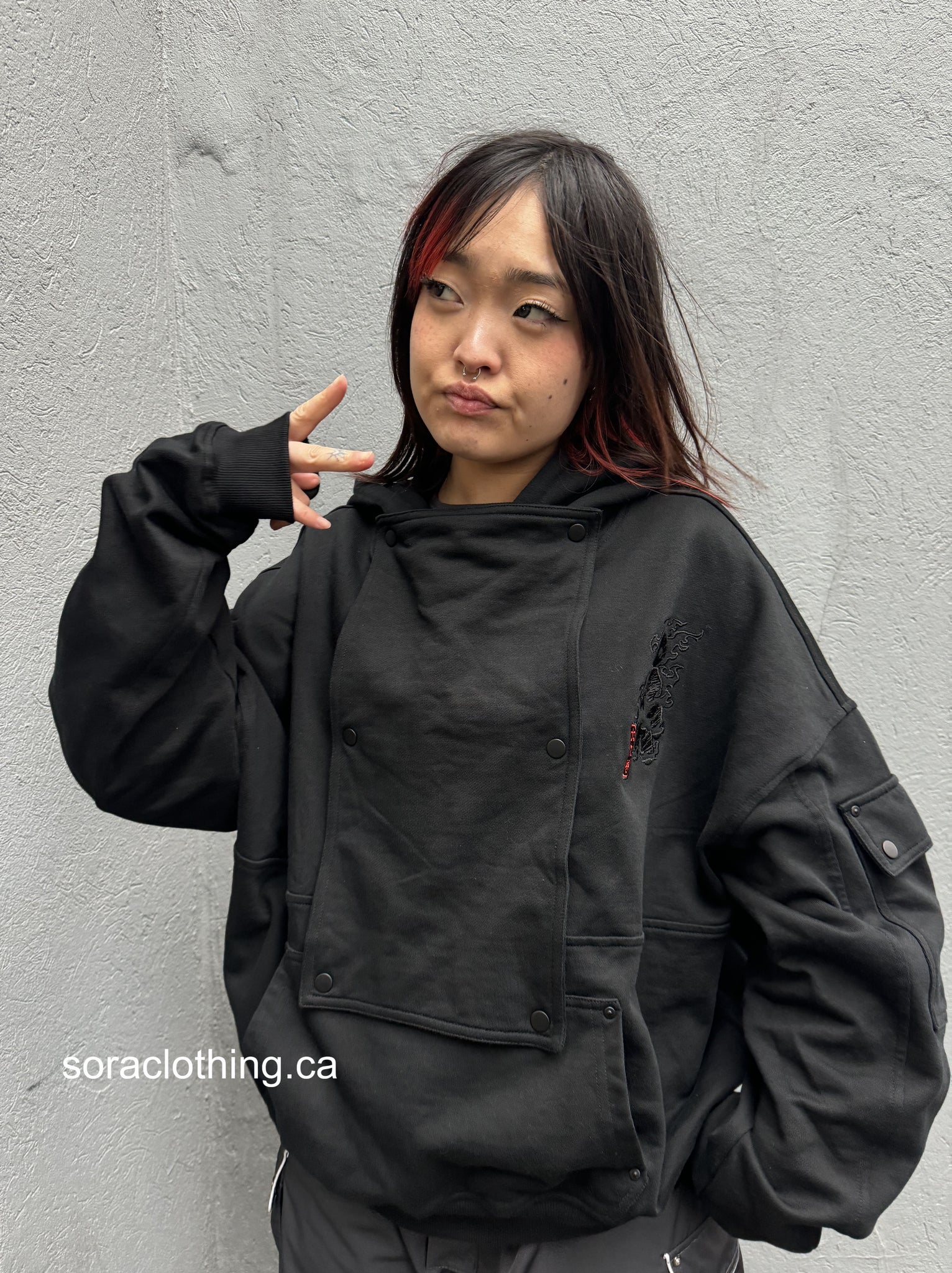 "Flame" Hoodie Black