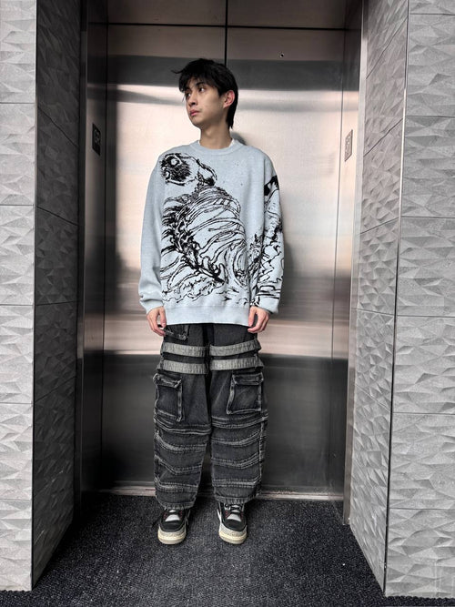"Rumbling" Knit Gray