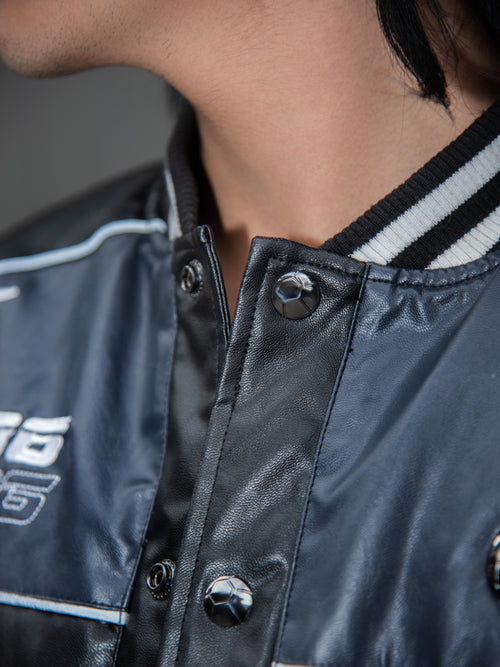 "ADVENTURES” Leather Jacket Black