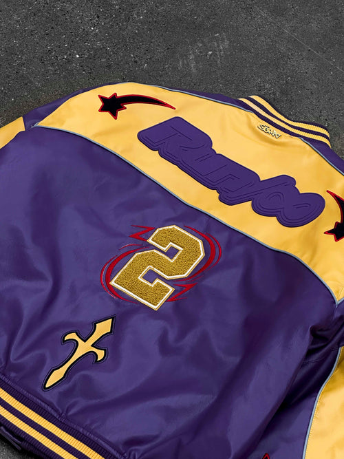 "ADVENTURES” Leather Jacket Yellow