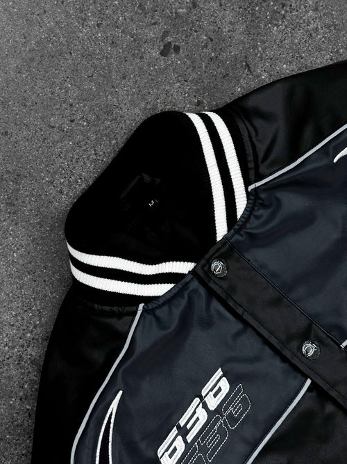 "ADVENTURES” Leather Jacket Black