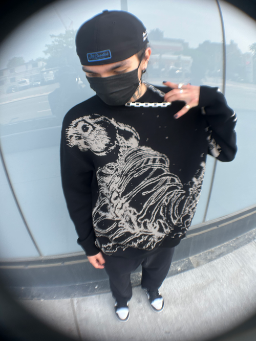 "Rumbling" Knit Black