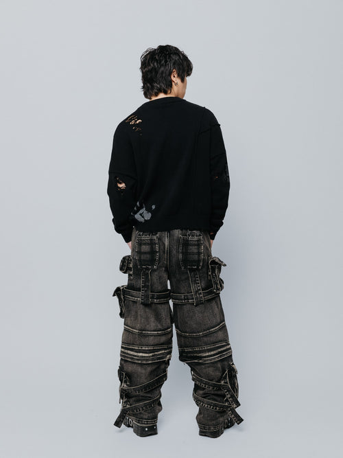 "ACADEMY" Cargo Pants Black