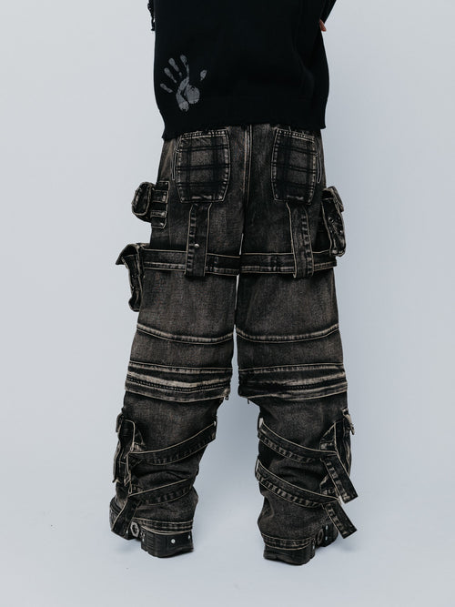 "ACADEMY" Cargo Pants Black