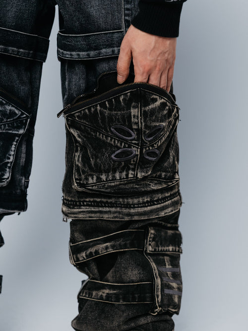 "ACADEMY" Cargo Pants Black