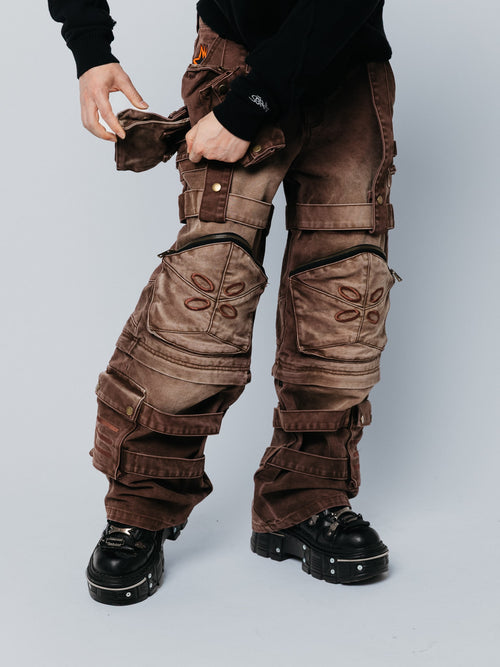 "ACADEMY" Cargo Pants Brown