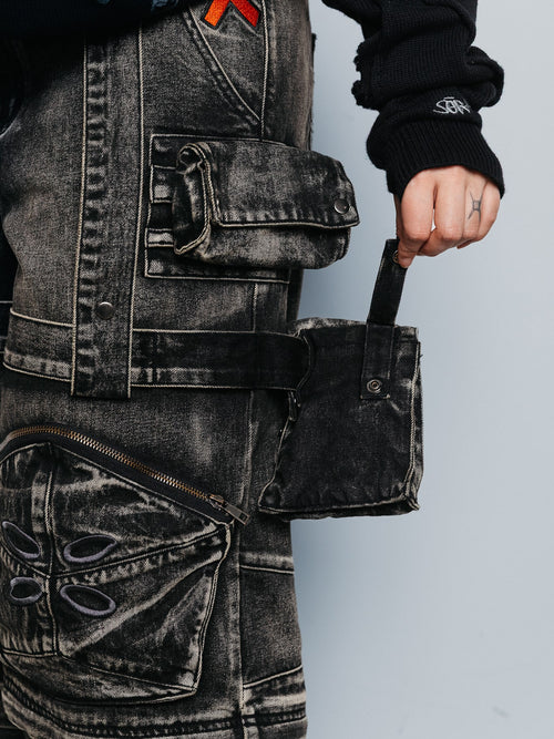 "ACADEMY" Cargo Pants Black