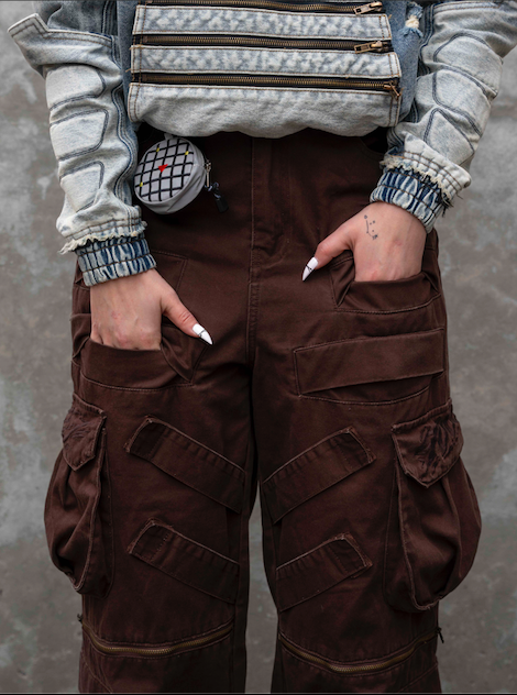 "DRAGON" Cargo Pants Brown