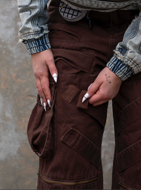 "DRAGON" Cargo Pants Brown