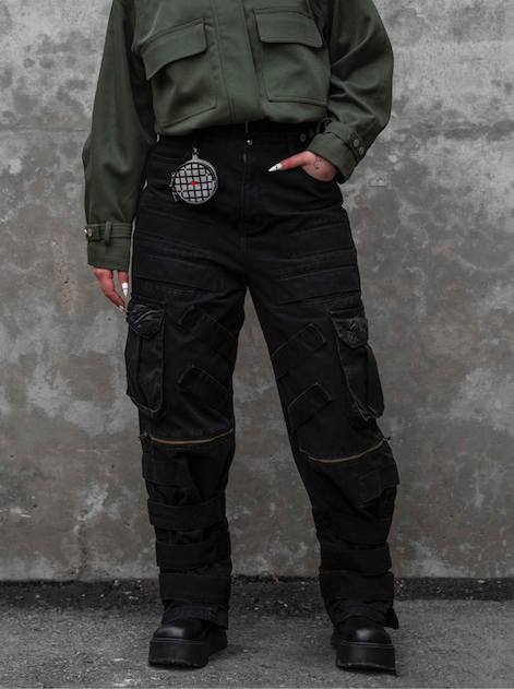 "DRAGON" Cargo Pants Black