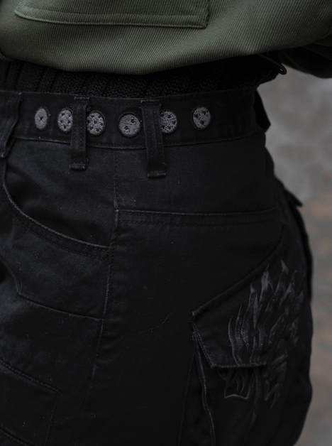 "DRAGON" Cargo Pants Black