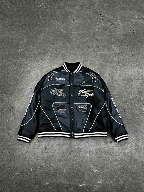 "ADVENTURES” Leather Jacket Black