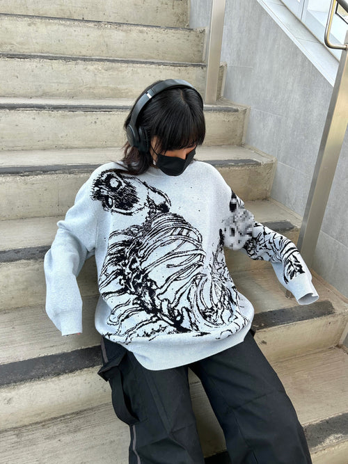 "Rumbling" Knit Gray