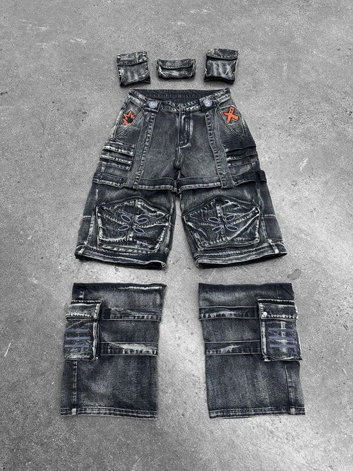 "ACADEMY" Cargo Pants Black