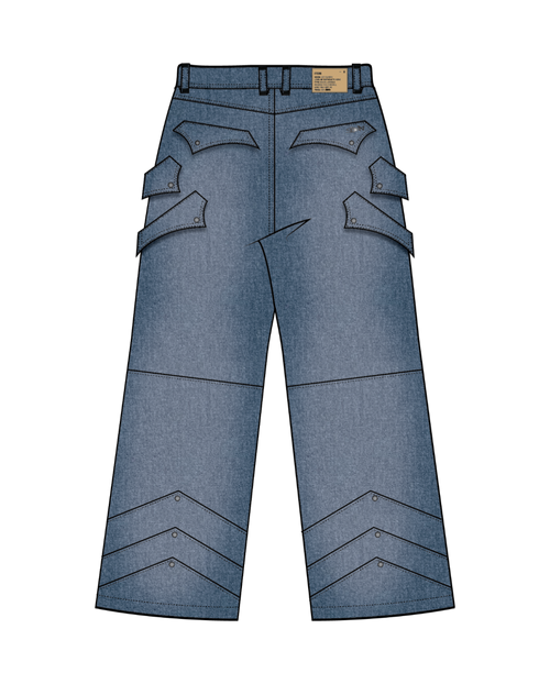 "WINTER ARMOR" Blue Cargo Pants